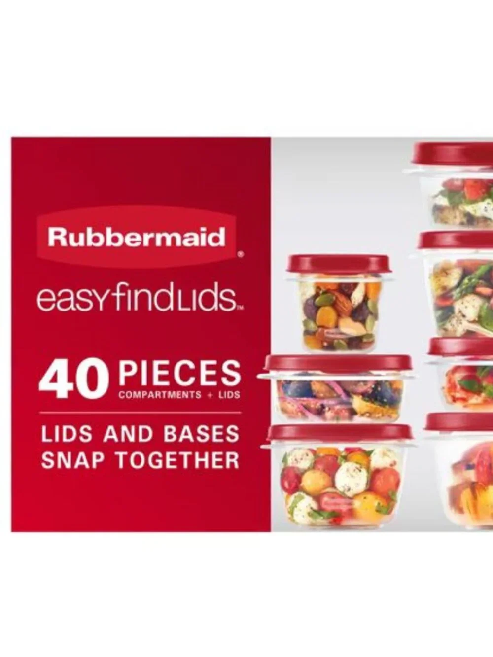 Rubbermaid EasyFindLids 40 Piece Food Storage Containers with Vented Lids